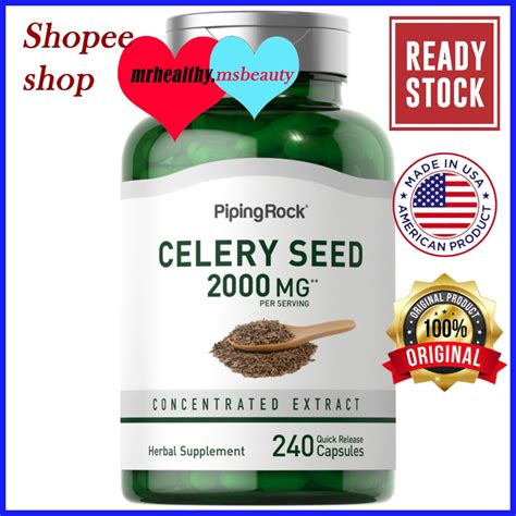 Celery Seed, 2000 mg (per serving), 240 Quick Release Capsules.